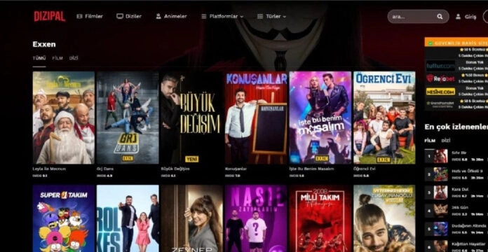 Dizipal giriş ekranı